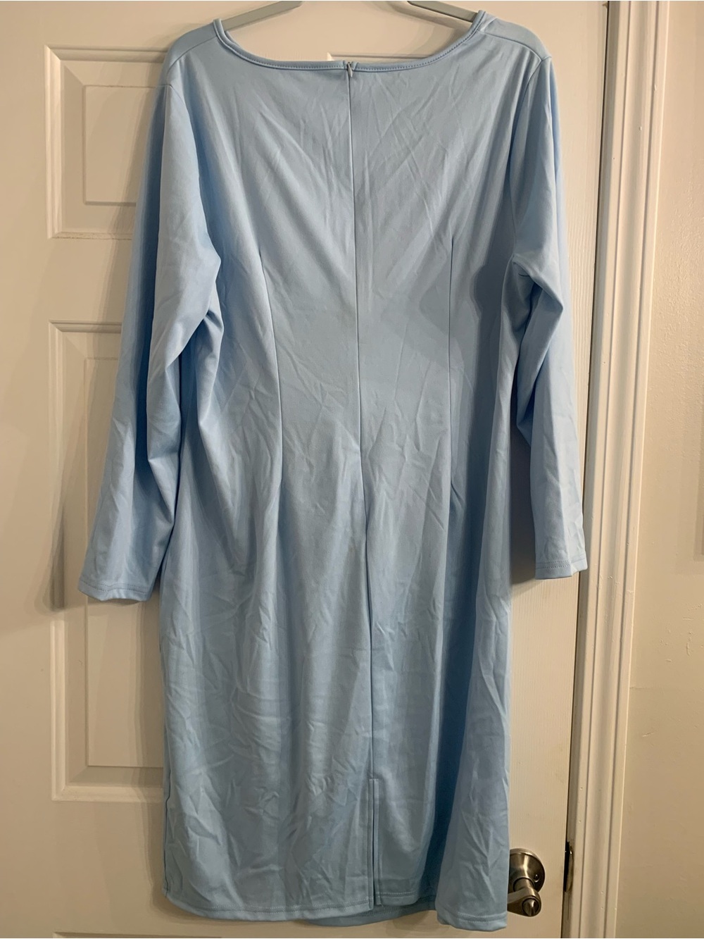 SHEIN Light Blue Long Sleeve Midi Dress